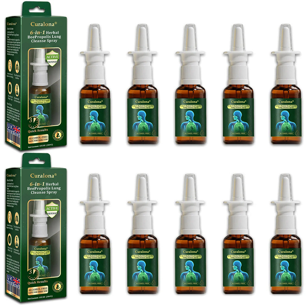 💚🇬🇧 Official Store:Curalona® 6-in-1 Herbal BeePropolis Lung Cleanse Spray🐝(👨⚕️Directly acts on COPD, asthma, chronic bronchitis (CB), respiratory infections, lung cancer, sinusitis, and other conditions)